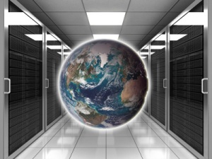 Datacenter com a informação do Planeta Terra